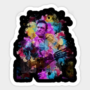 Johnny Cash ~ Watercolor Illustration Sticker